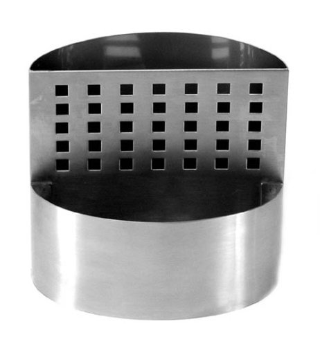 Zojila Satara Two Compartment Utensil Holder, Brushed Stainless Steel