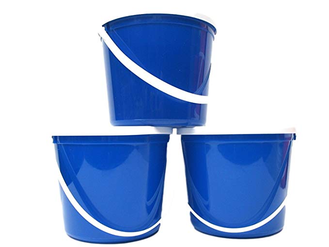 Talisman, Plastic Buckets & Lids, 80 Ounces, 3 Pack, Blue