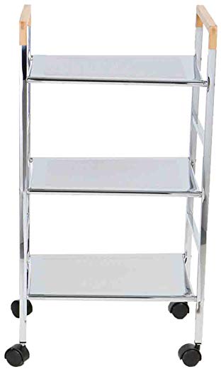 Mind Reader 3 Tier Top Shelf Kitchen Cart, All-Purpose Utility Cart, Silver