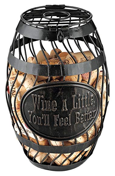 Wine Enthusiast 'Wine A Little' Wine Barrel Cork Catcher, Bronze