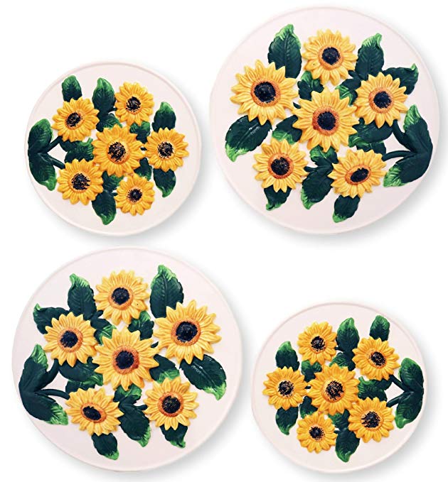 Country Sunflower Collection, Hand Painted Ceramic Stove Covers, 83055 By ACK