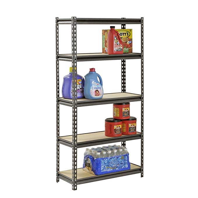 Muscle Rack 5-Shelf Steel Shelving, Silver-Vein (12