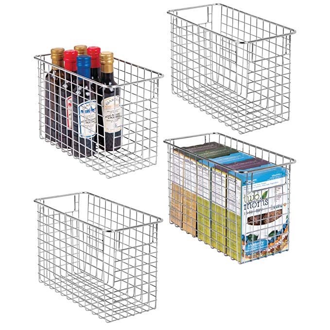 mDesign Household Wire Storage Organizer Bin Basket with Built-In Handles for Kitchen Cabinets, Pantry, Closets, Bedrooms, Bathrooms � 12