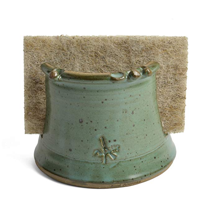 Anthony Stoneware Sponge Holder, Teal Green