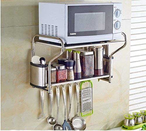 2 Layer Stainless Steel Microwave Oven Wall Mount Shelf With Removable(item#020148)