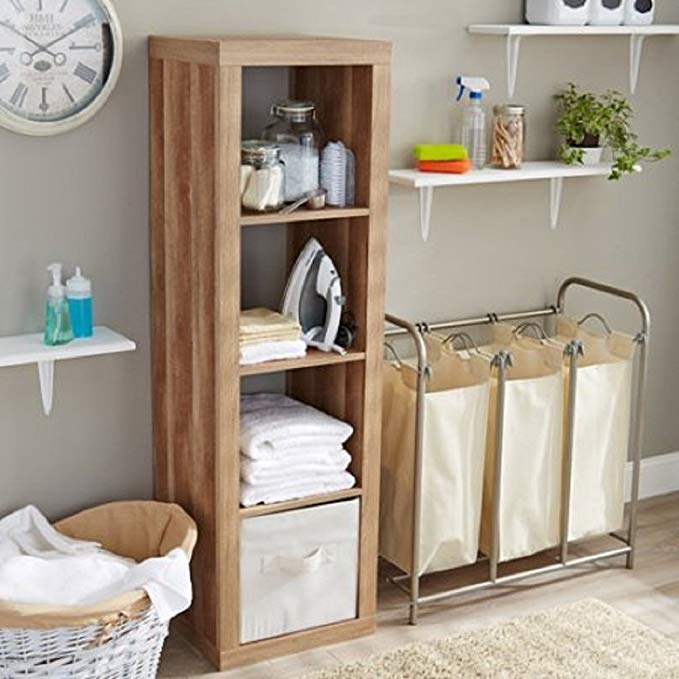 Better Homes and Gardens 4-Cube Organizer Storage Bookcase Bookshelf (Weathered)