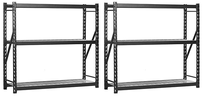 Muscle Rack ERZ772472WL3 Black Heavy Duty Steel Welded Storage Rack, 3 Shelves, 1,000 lb. capacity per shelf, 72