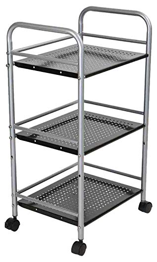 Mind Reader 3 Tier Metal Kitchen Trolley, Utility Cart, Silver