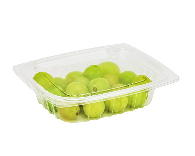 Dart C12DCPR, 12-Ounce ClearPac Clear Rectangular Plastic Container With A Flat Lid, Take Out Deli Fruit Food Disposable Containers (100)