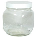 Frontier 60 oz. Square Wide Mouth Jar with Lid 6 count