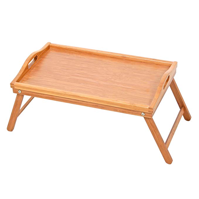 FURINNO Dapur Bamboo Serving Tray with Legs, Natural