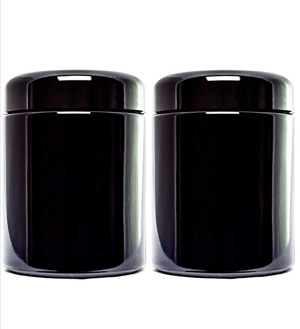 MIRON Violettglas Ultraviolet 250ML Jar 2 Pack, Dark Violet Glass