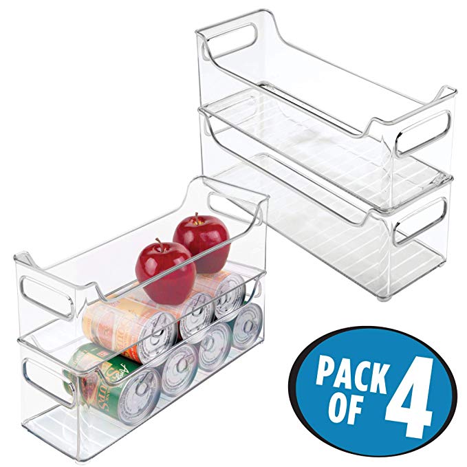 mDesign Refrigerator and Freezer Storage Organizer Bins for Kitchen - Pack of 4, 5