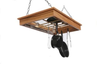 Laurel Highlands Woodshop Hanging Pot Rack with Lights