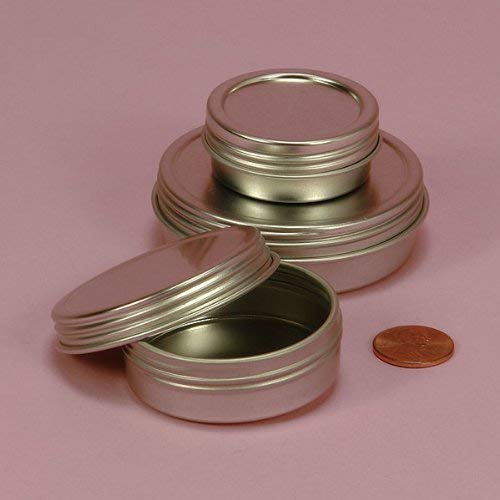 Screw Top Round Steel Tins, 1/2oz, 1oz, 2oz (12 Per Pack)