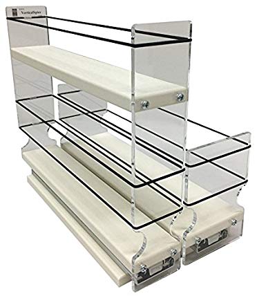 Vertical Spice - 23x1.5x11 DC - Combo 2 Tier Spice Rack Drawer and Storage Organizer Drawer - 23 x 1.5 x 11