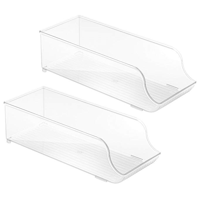 InterDesign 70930M2 Fridge Binz Soda and Food Can Dispenser Rack Organizer for Refrigerator, Freezer, Pantry or Cabinet - Clear, Set of 2