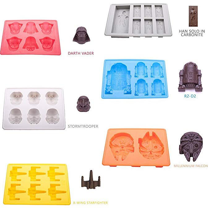 6 pc/set Silicone Ice Cube Tray Candy Mold Chocolate Fondant for Star Wars Lover