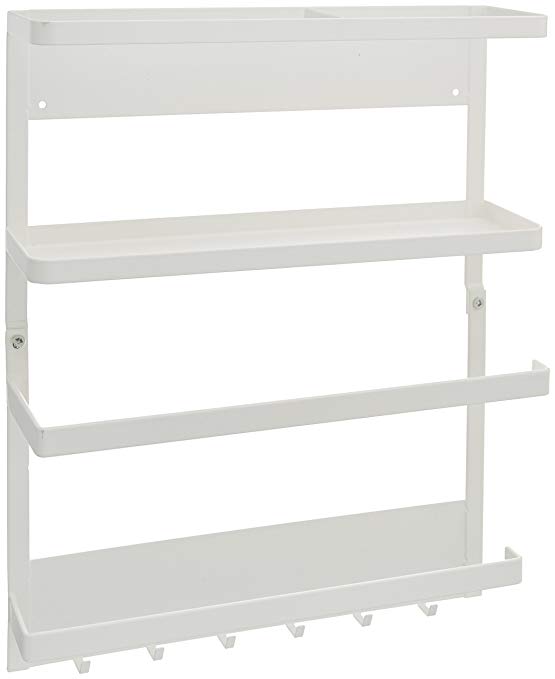 YAMAZAKI home 2560 Plate Magnetic Kitchen Organization Rack,White