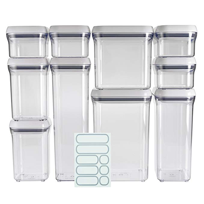 OXO Good Grips 10-Piece Airtight Food Storage POP Container Value Set With 10 Labels